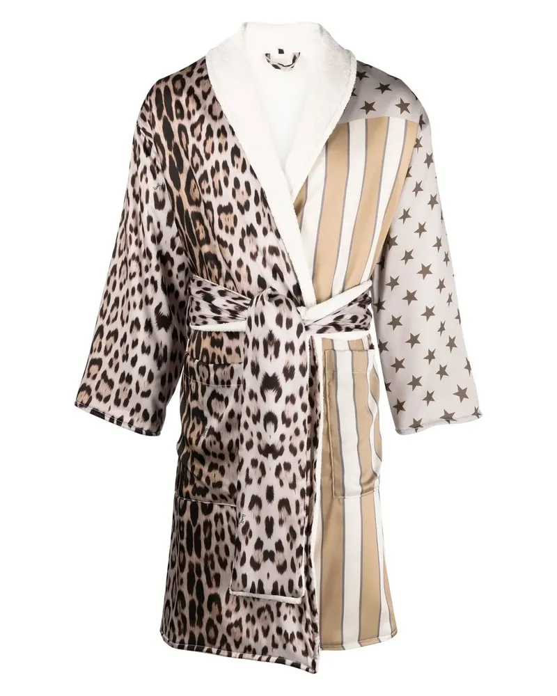 Roberto Cavalli Morgenmantel mit Animal-Print - Nude Nude