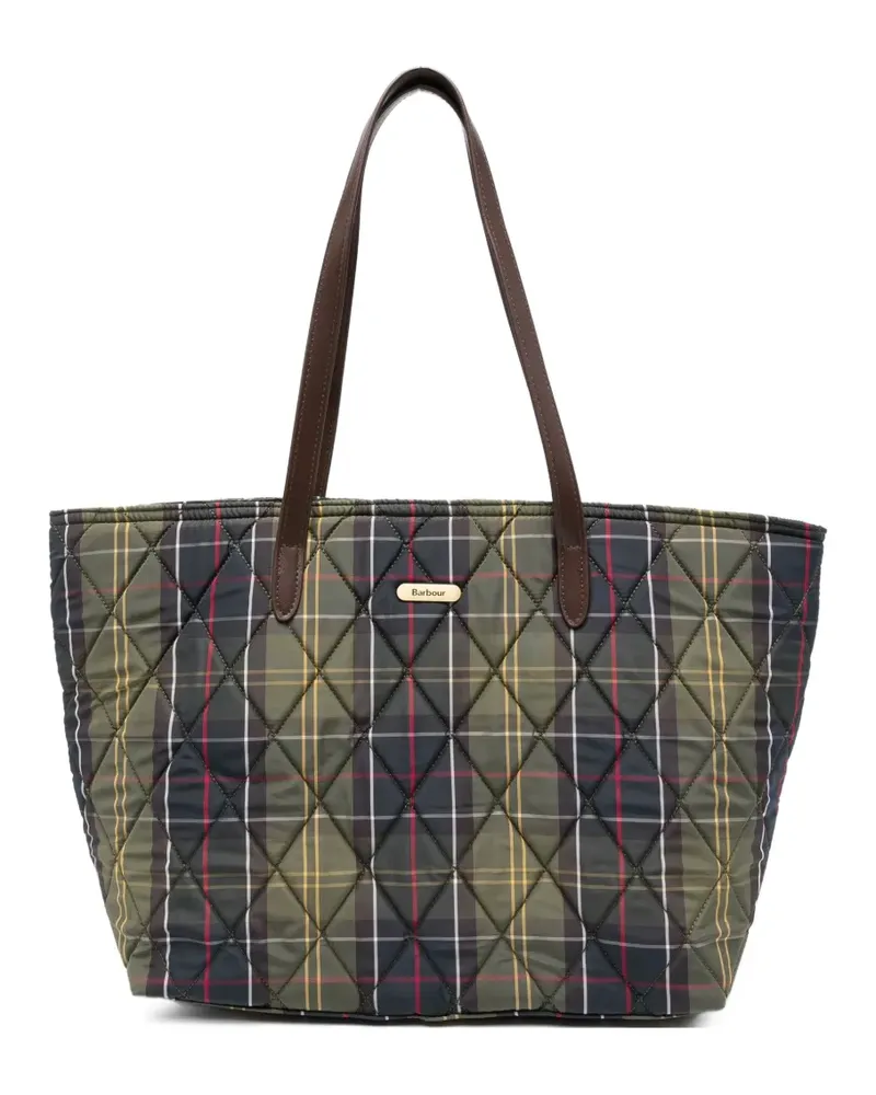 Barbour quilted tartan-pattern shoulder bag - Grün Grün