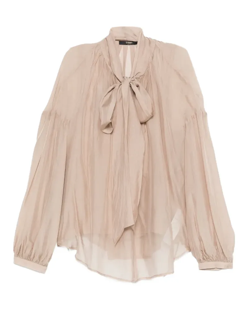 Seventy tie-neck top - Nude Nude