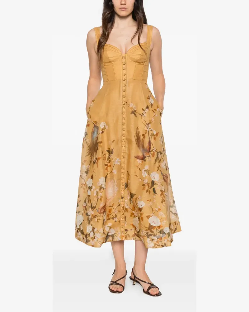 Zimmermann Momentum corded midi dress - Gelb Gelb