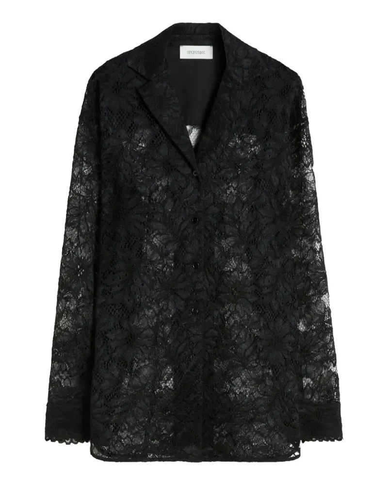 SPORTMAX Hemd mit Blumenspitze - Schwarz Schwarz