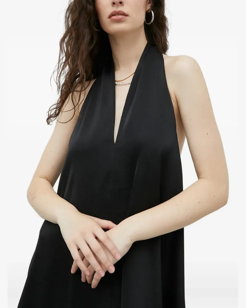 Samsøe & Samsøe Midikleid mit V-Ausschnitt - Schwarz Schwarz