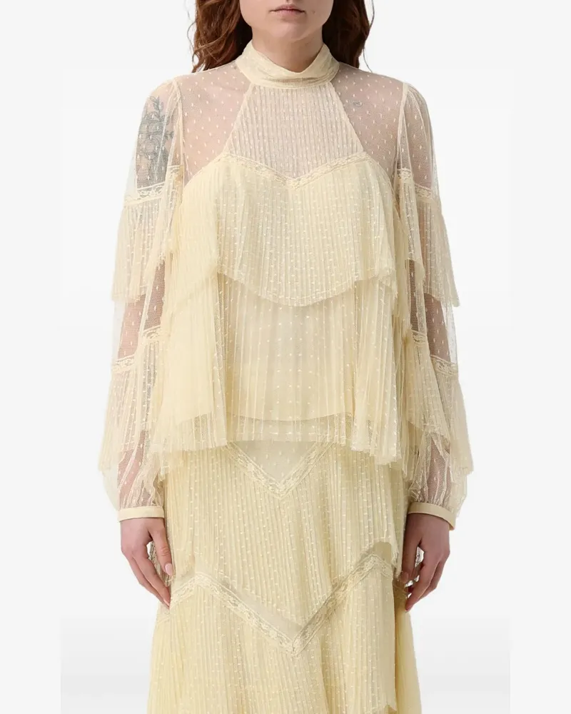Twin-Set Bluse mit Rüschendetail - Gelb Gelb