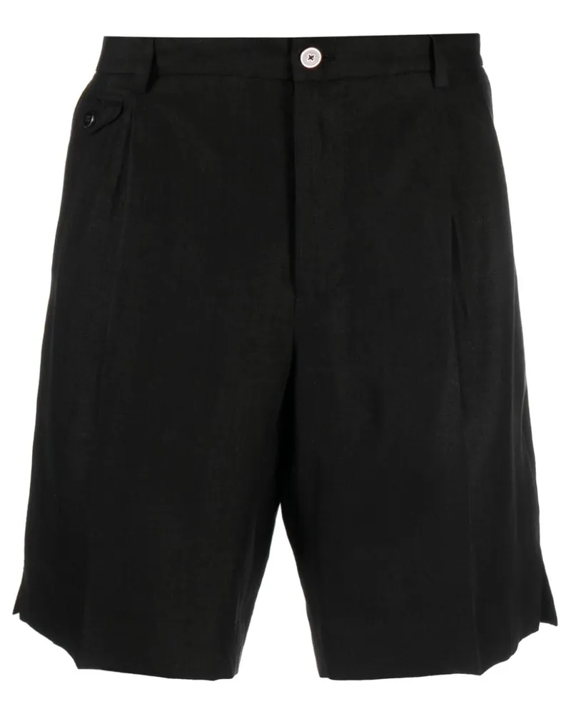 Dolce & Gabbana Leinen-Shorts mit Falten - Schwarz Schwarz