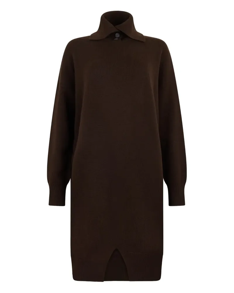 Malo button-collar midi dress - Braun Braun