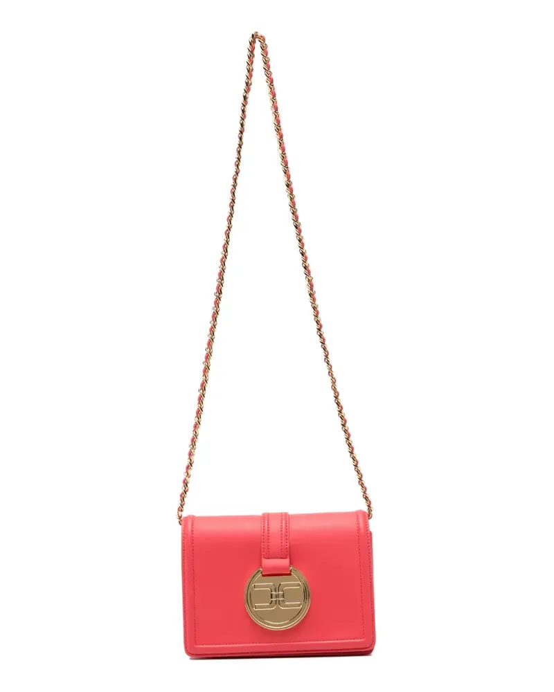 Elisabetta Franchi logo-plaque chain-link shoulder bag - Rosa Rosa