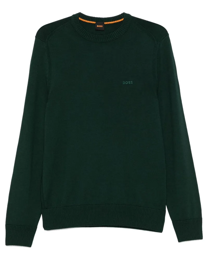 HUGO BOSS Pullover mit Logo-Stickerei - Grün Grün
