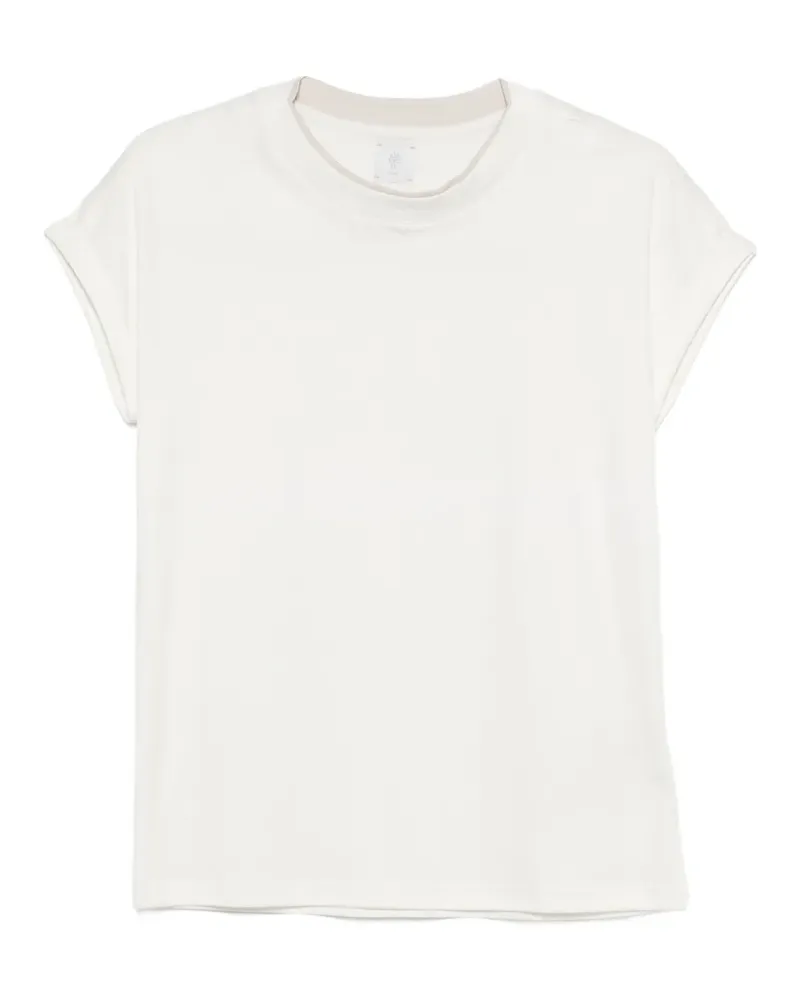 Eleventy contrast-trim cap-sleeve T-shirt - Weiß Weiß