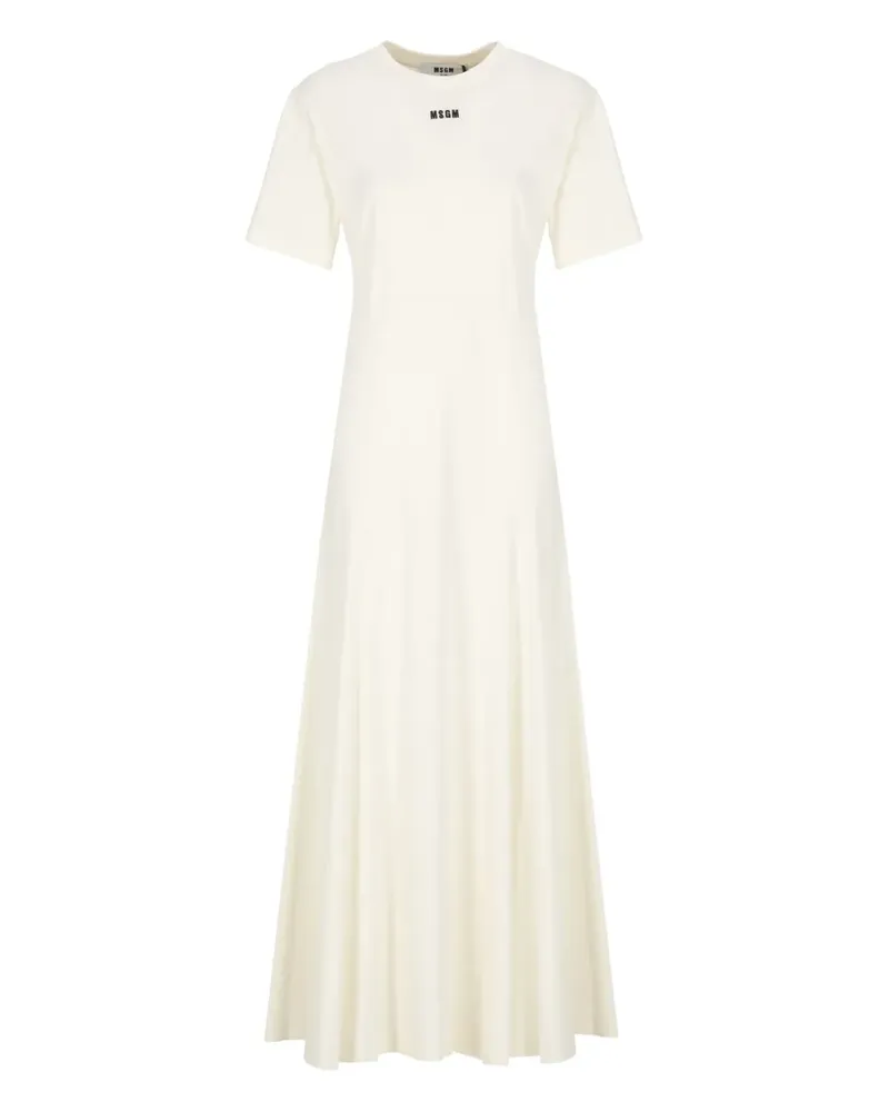 MSGM Maxikleid mit Logo-Stickerei - Weiß Weiß