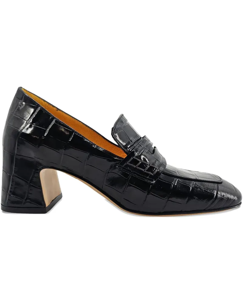 MADISON.MAISON Loafer mit Kroko-Prägung - Schwarz Schwarz