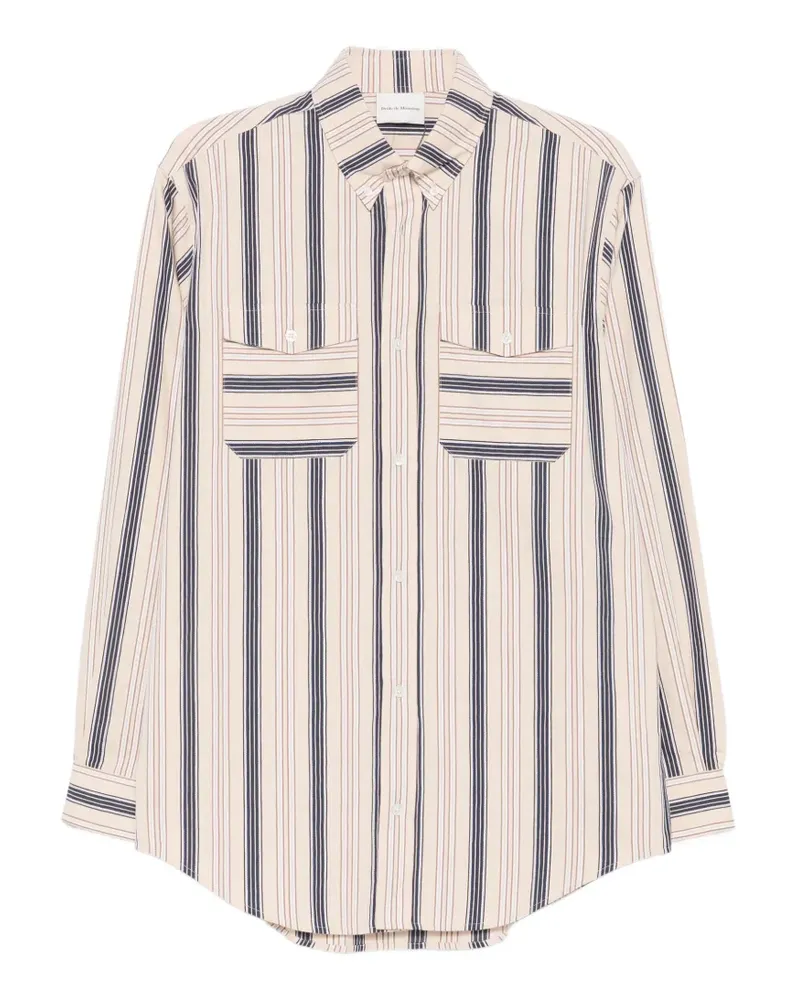 Drôle de Monsieur striped button-down shirt - Nude Nude