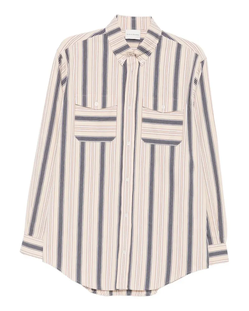 Drôle de Monsieur striped button-down shirt - Nude Nude