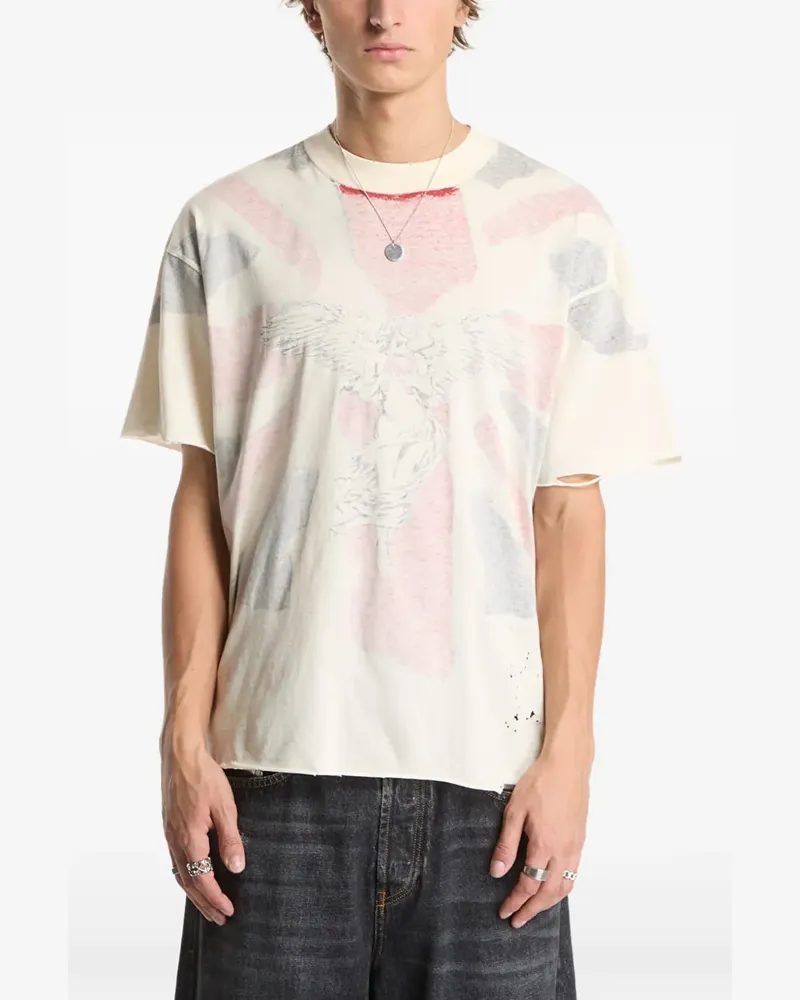 REPRESENT T-Shirt mit Flagge - Nude Nude