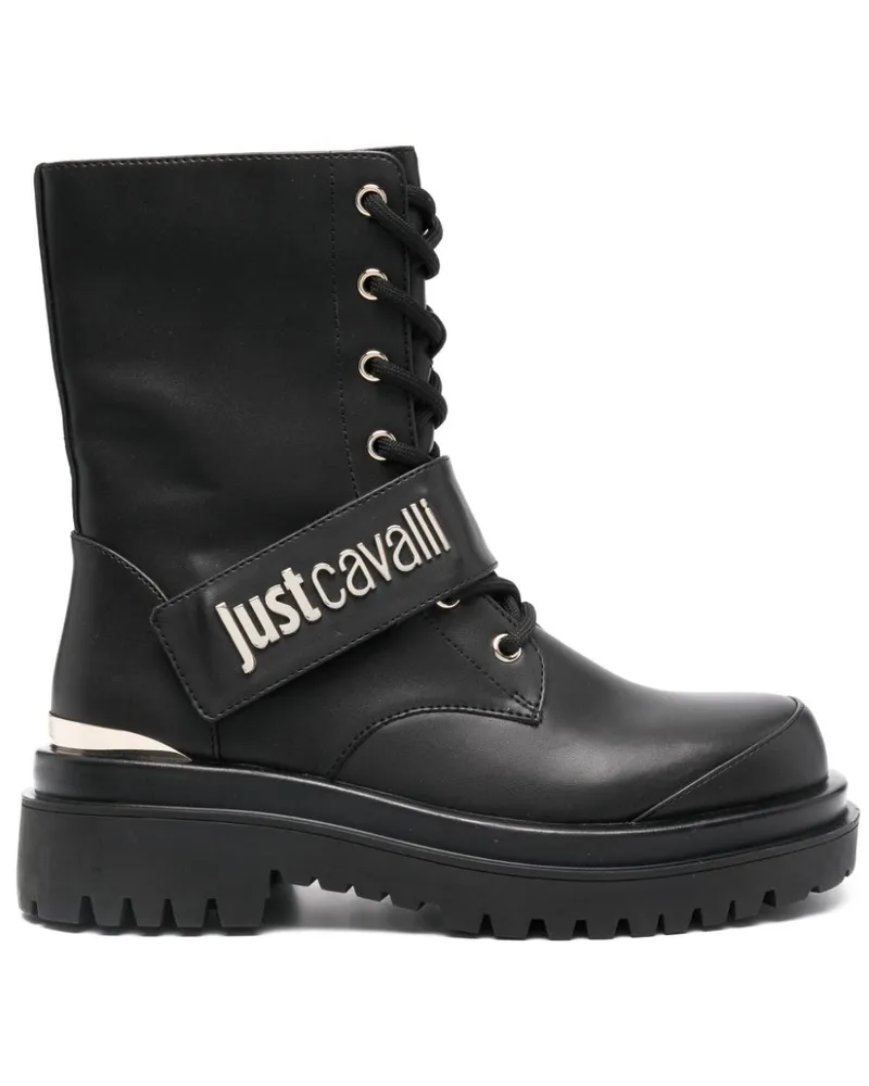 Just Cavalli Stiefel im Military-Look - Schwarz Schwarz