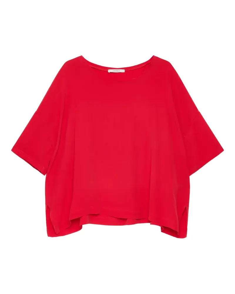 Maliparmi Krepp-T-Shirt mit Volant - Rot Rot