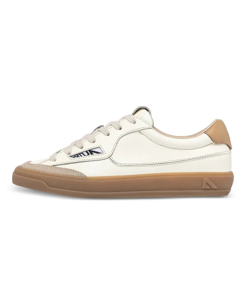 AUTRY logo-patch suede-panel sneakers - Nude Nude