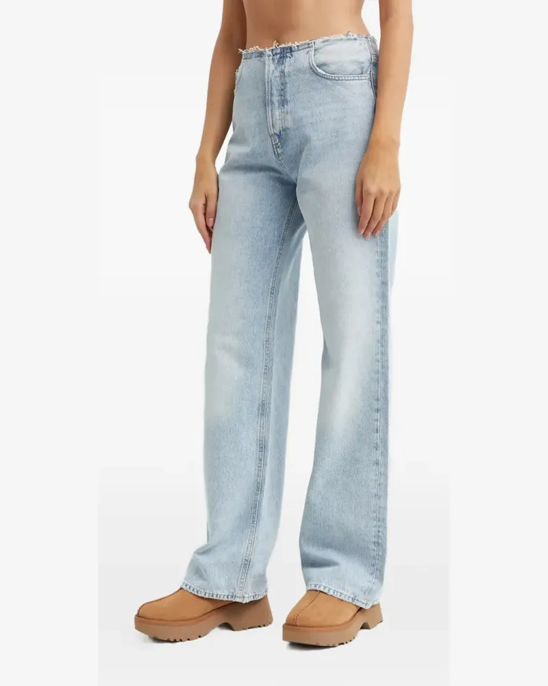 Haikure frayed-waist five-pocket jeans - Blau Blau