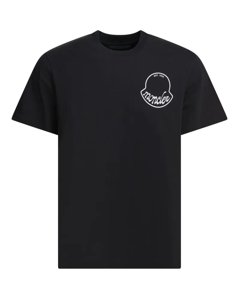 Moncler T-Shirt mit Logo-Print - Schwarz Schwarz