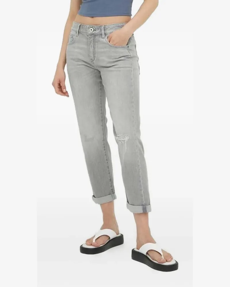 G-STAR RAW Cropped-Jeans im Distressed-Look - Grau Grau