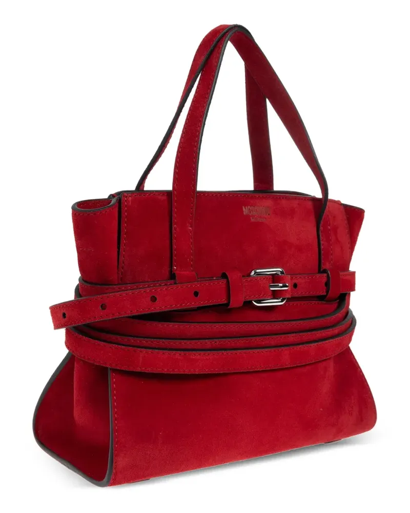 Moschino Kleiner Tote Bag mit Schnallenriemen - Rot Rot