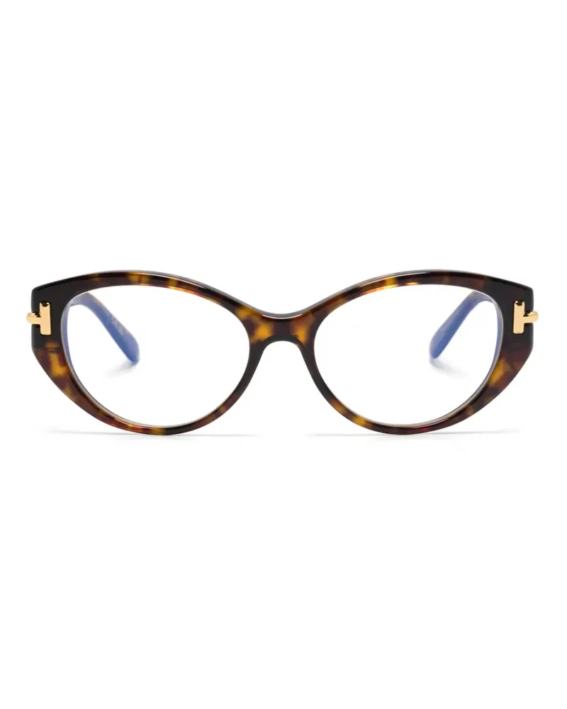 Tom Ford Brille mit rundem Gestell - Braun Braun