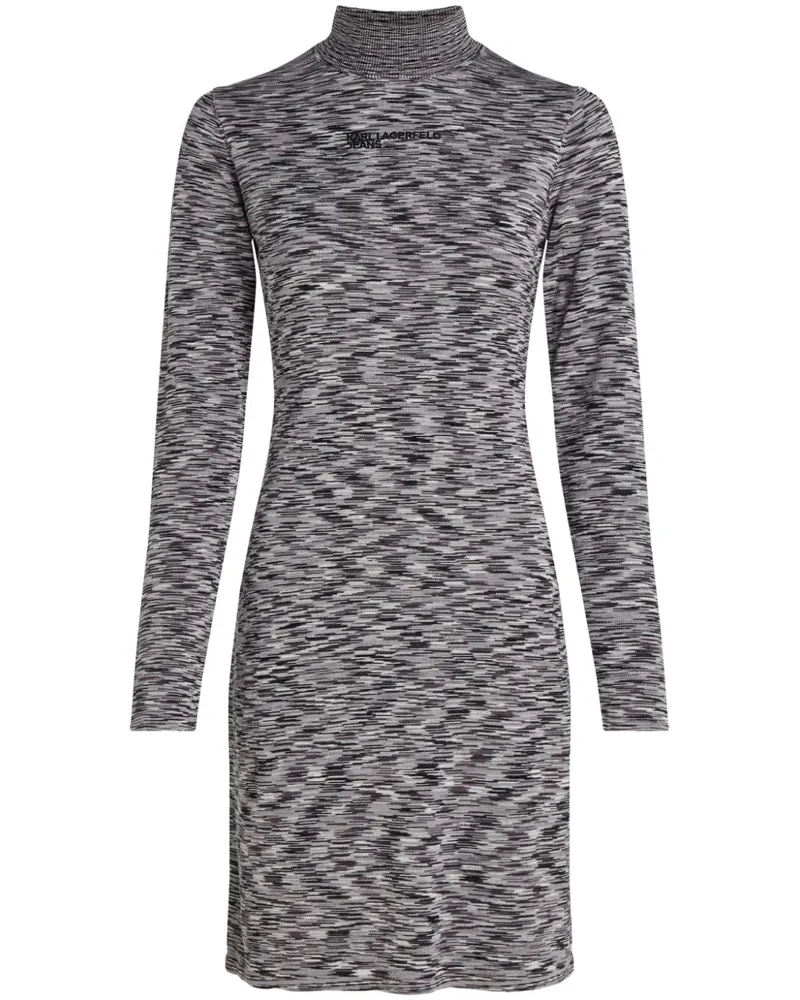 Karl Lagerfeld Langärmeliges Strickkleid - Schwarz Schwarz