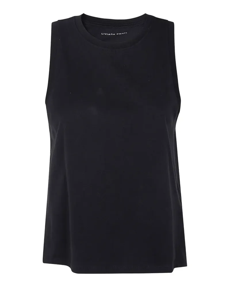 Liviana Conti logo-patch tank top - Schwarz Schwarz