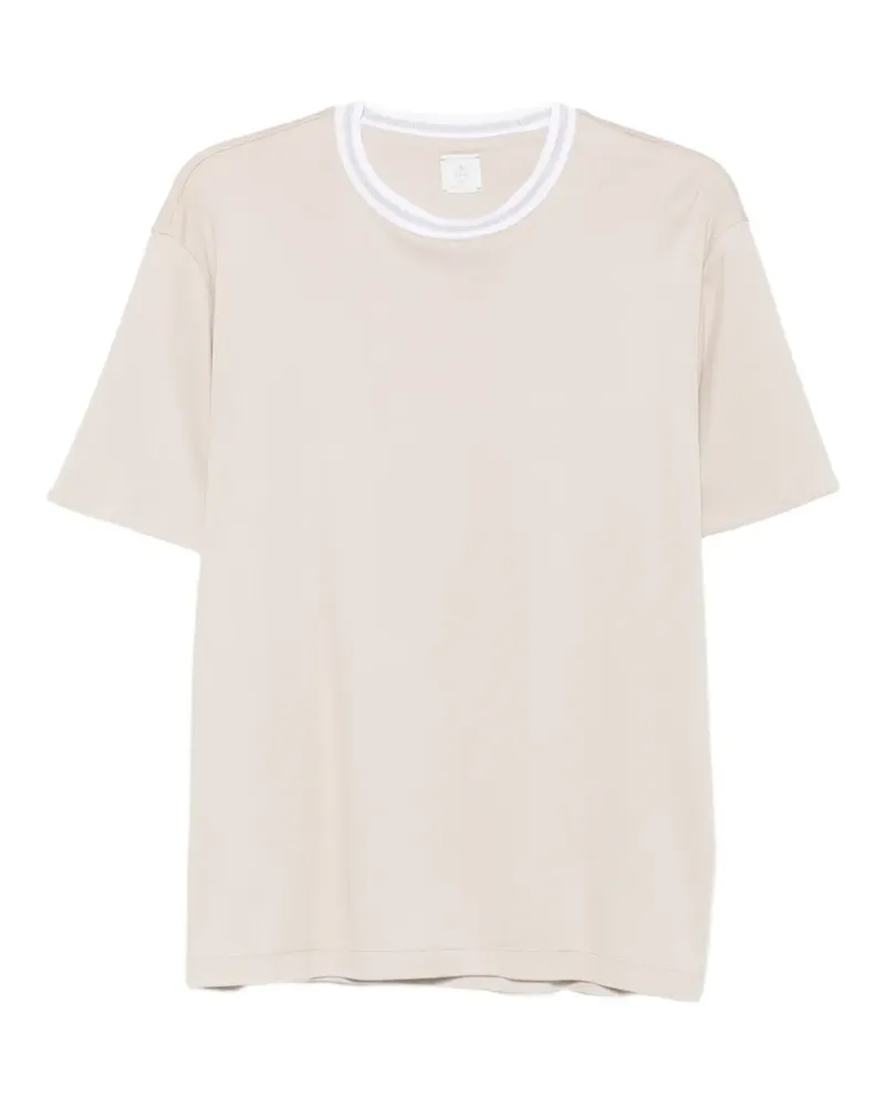Eleventy T-Shirt mit Kontrastdetails - Nude Nude