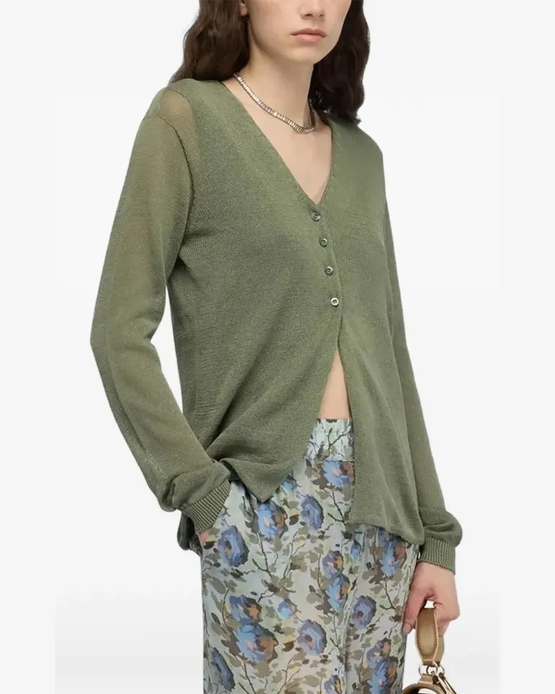 Semicouture V-neck button-up cardigan - Grün Grün