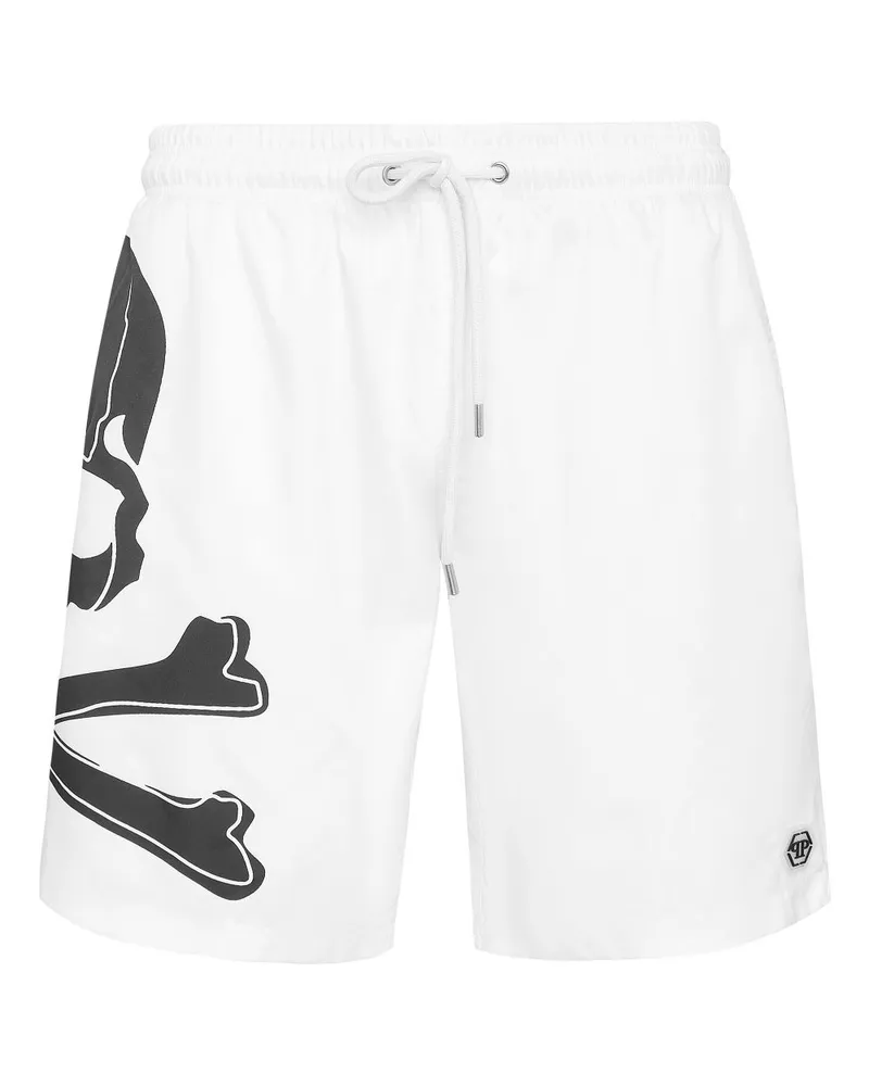 Philipp Plein Skull & Bones Badeshorts - Weiß Weiß