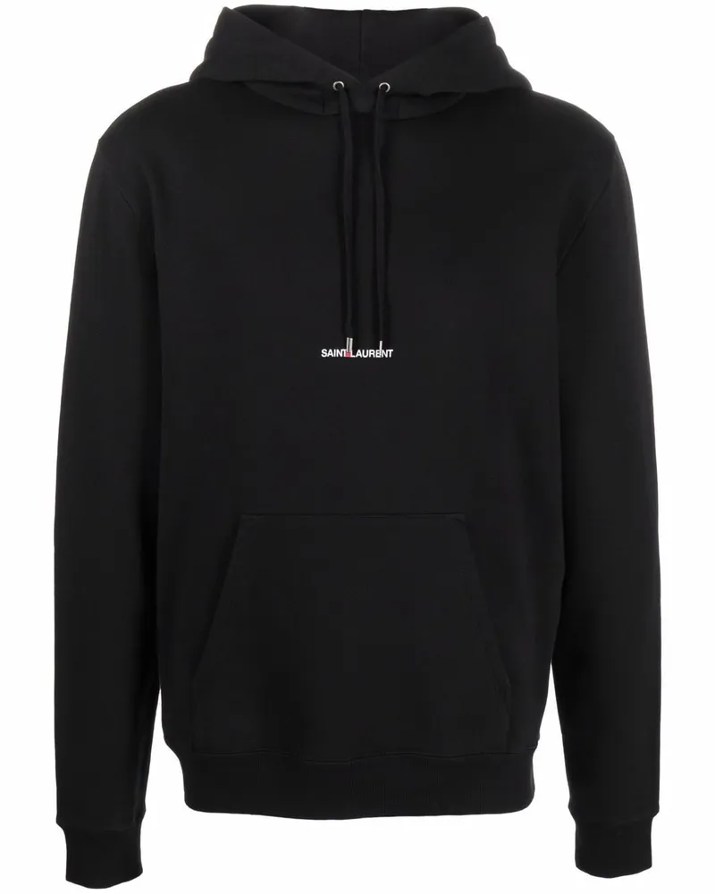 Saint Laurent Hoodie mit Logo-Print - Schwarz Schwarz