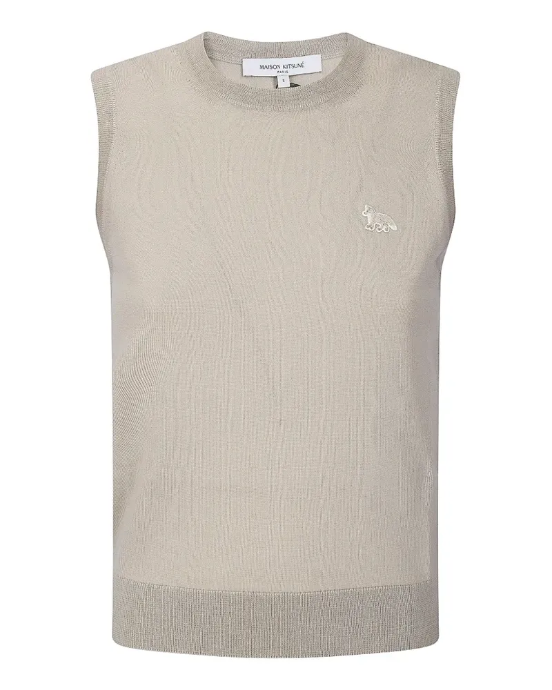 Kitsuné Pullunder mit Fuchs-Stickerei - Nude Nude