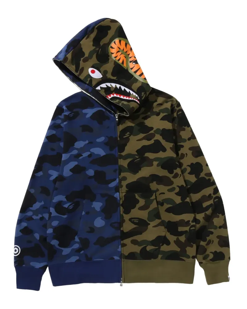 BAPE Split Camo Shark full-zip hoodie - Blau Blau