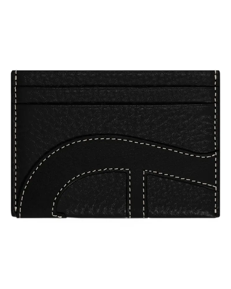 Aigner contrast-stitch logo cardholder - Schwarz Schwarz