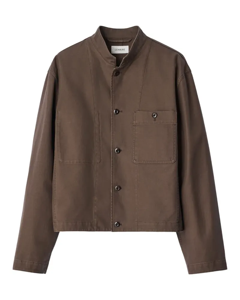 Christophe Lemaire Jacke mit Stehkragen aus schwerem Baumwolltwill - Braun Braun