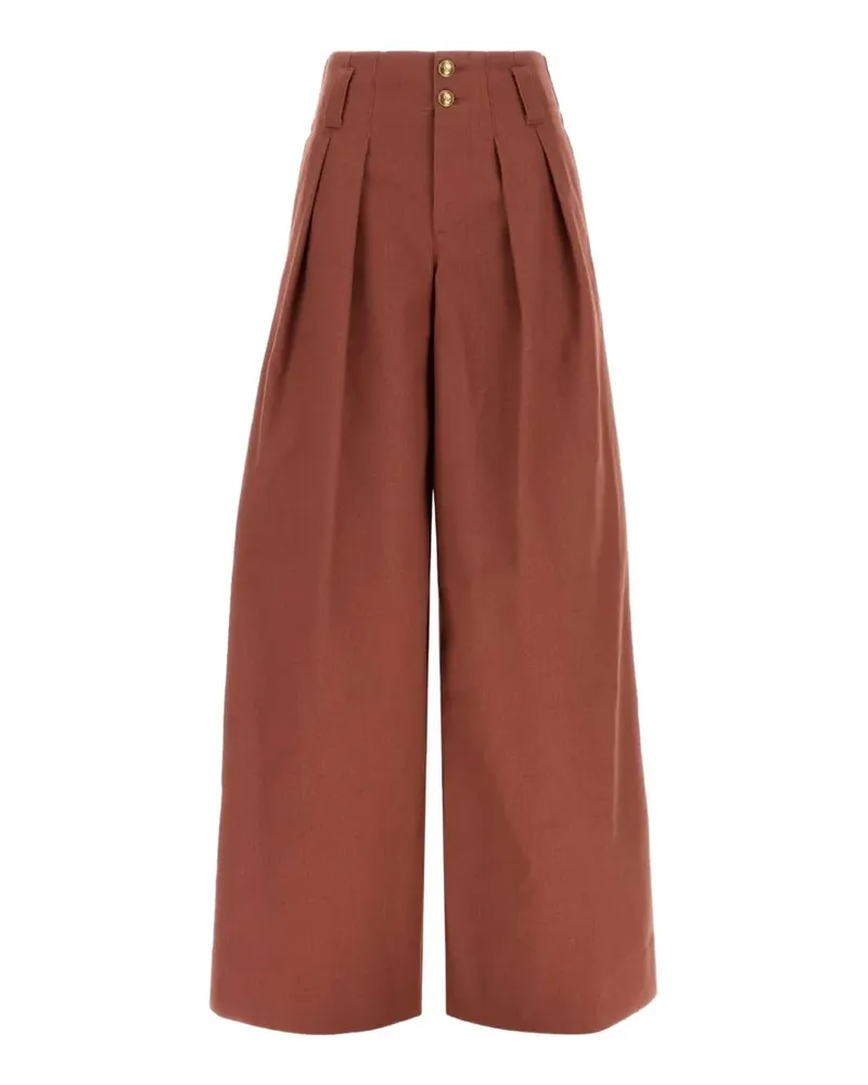 Chloé pleated wide-leg trousers - Braun Braun