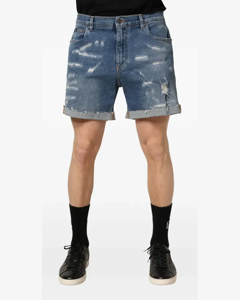 Dolce & Gabbana distressed denim shorts - Blau Blau