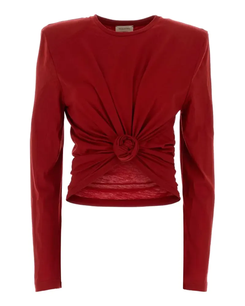 Magda Butrym rosette-detail padded-shoulder blouse - Rot Rot