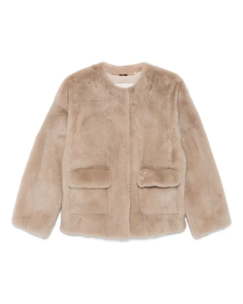 Manzoni 24 round-neck flap-pocket coat - Nude Nude
