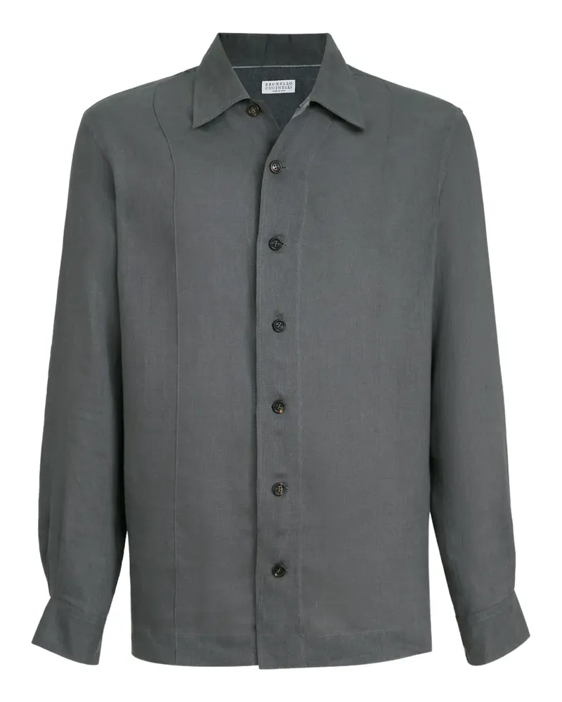 Brunello Cucinelli Langärmeliges Hemd - Grau Grau
