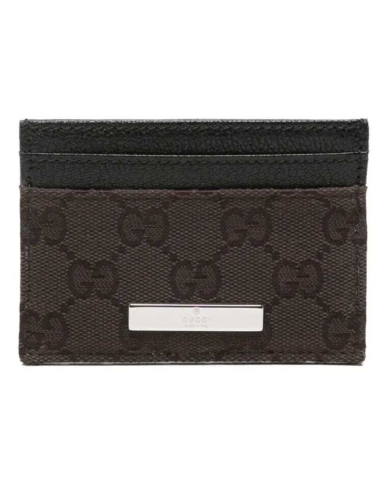 Gucci GG Supreme card holder - Braun Braun