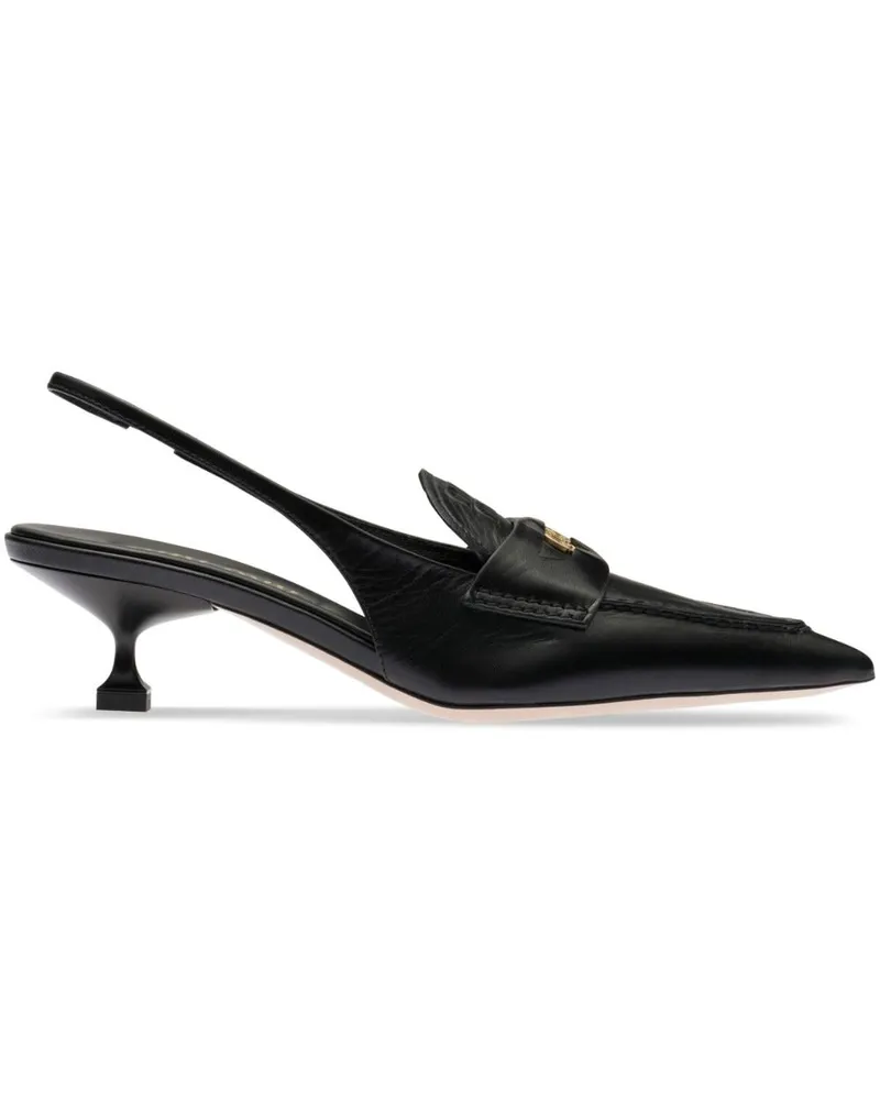 Miu Miu Slingback-Penny-Loafer Schwarz