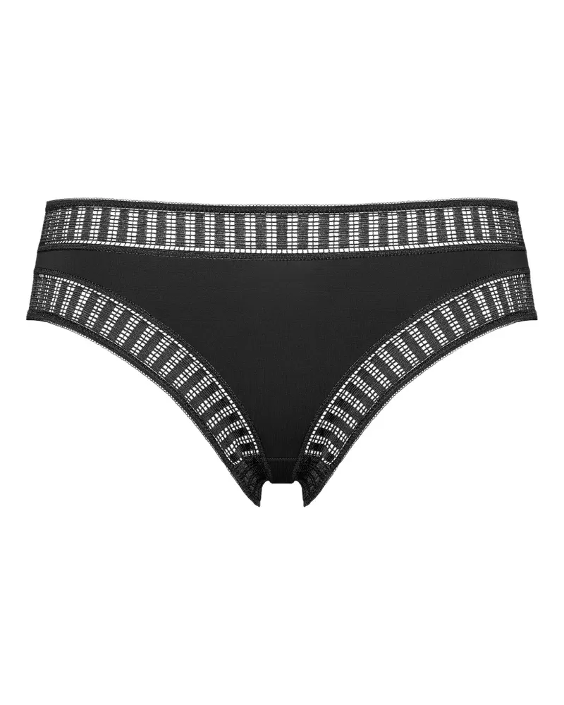 Eres Slip mit grafischer Spitze - Schwarz Schwarz
