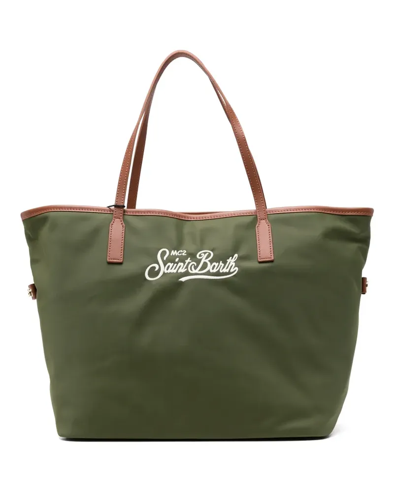 MC2 Saint Barth Handtasche mit Logo-Schild - Grün Grün