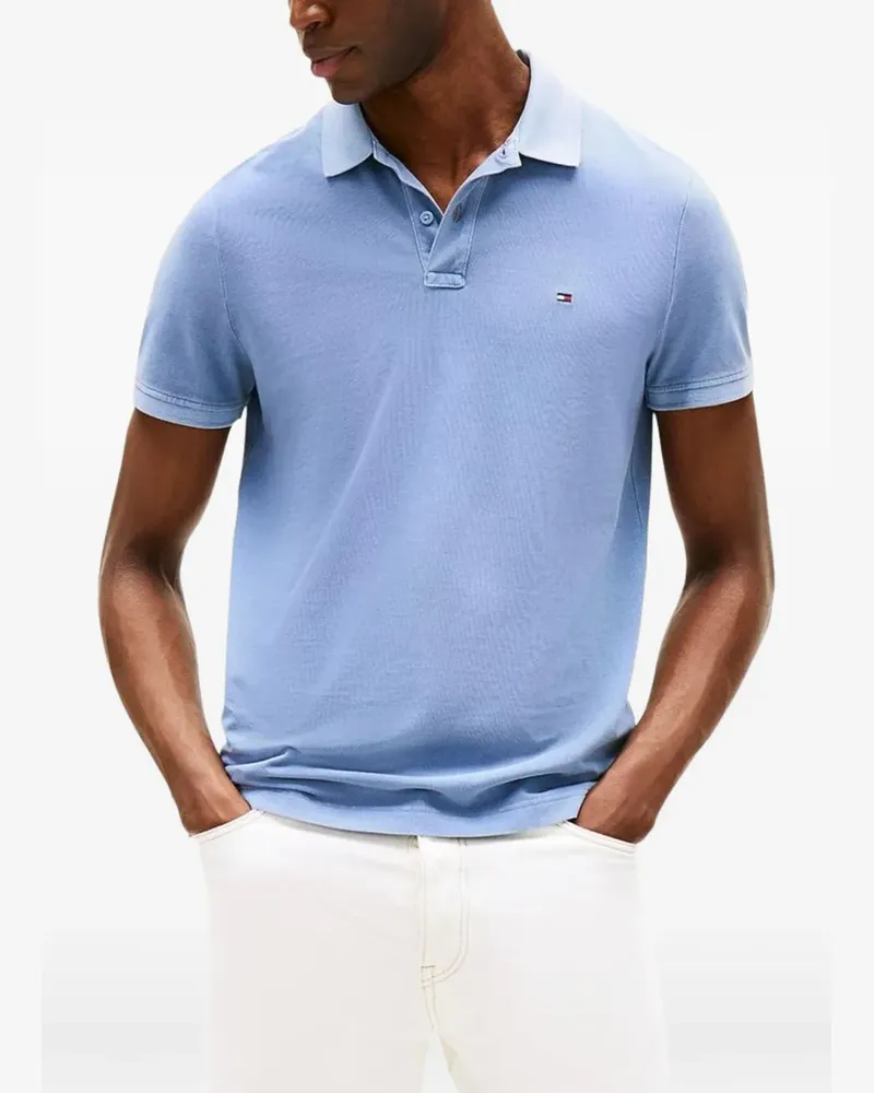 Tommy Hilfiger logo-patch polo shirt - Blau Blau