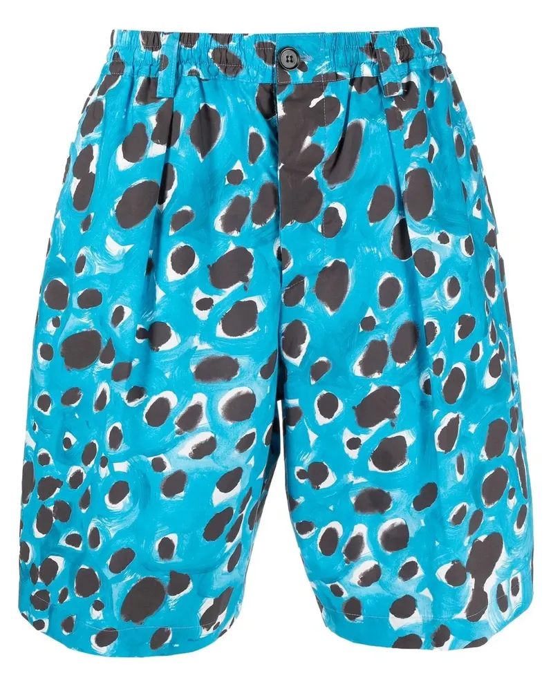 Marni Shorts mit Leoparden-Print - Blau Blau