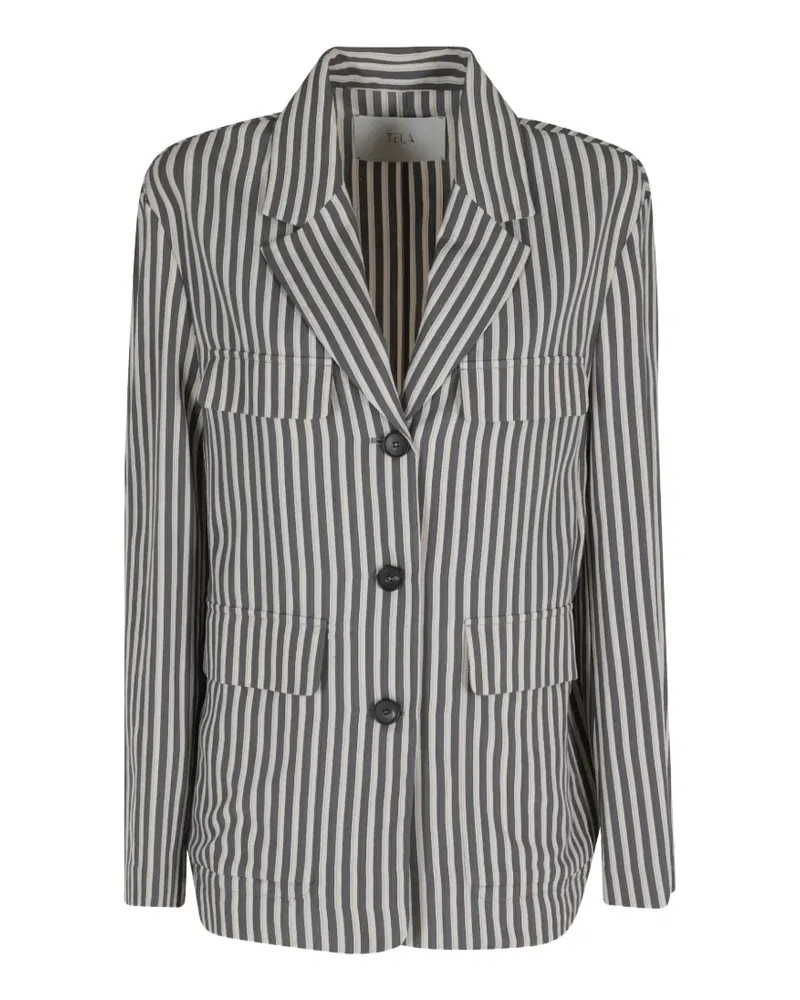 TELA Tangeri striped jacket - Schwarz Schwarz