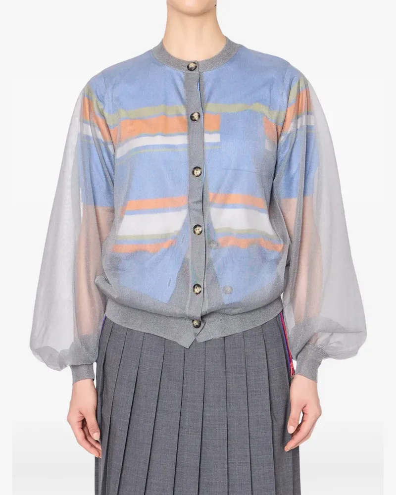 kolor balloon-sleeve cardigan - Blau Blau