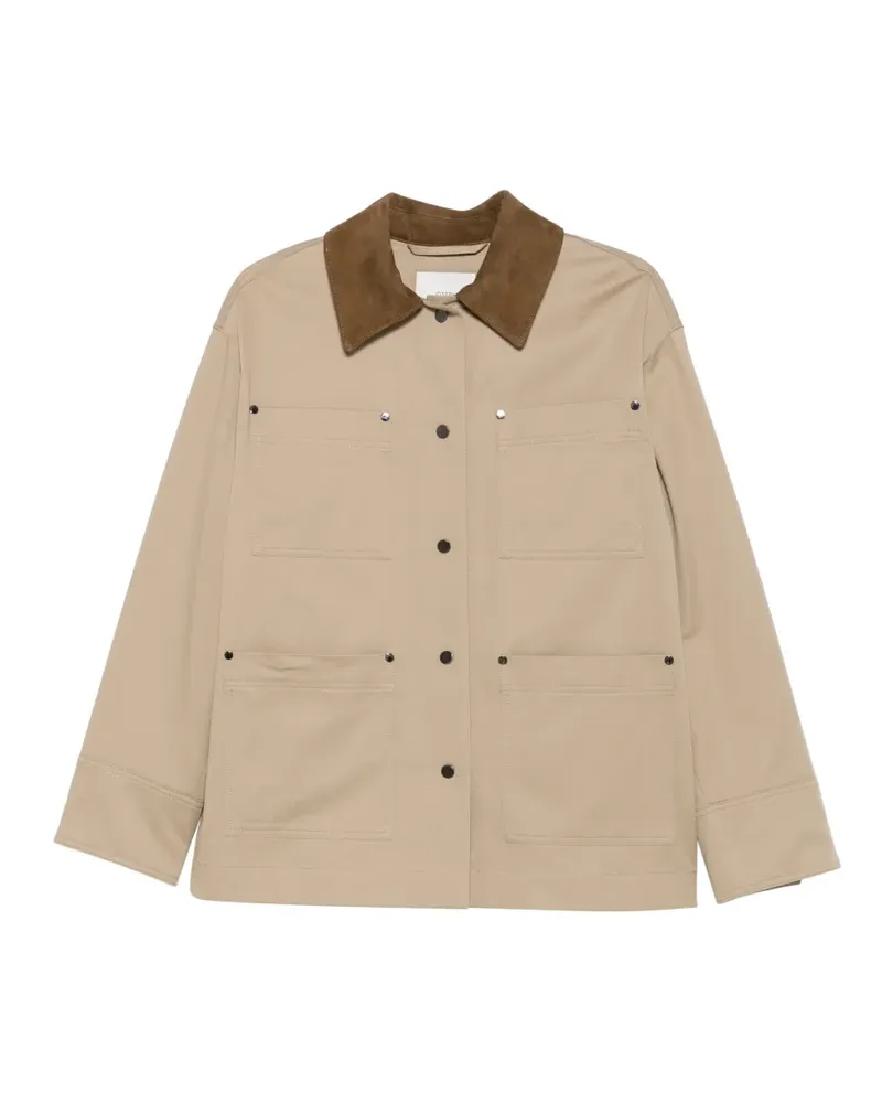 Joseph suede-collar utility jacket - Nude Nude