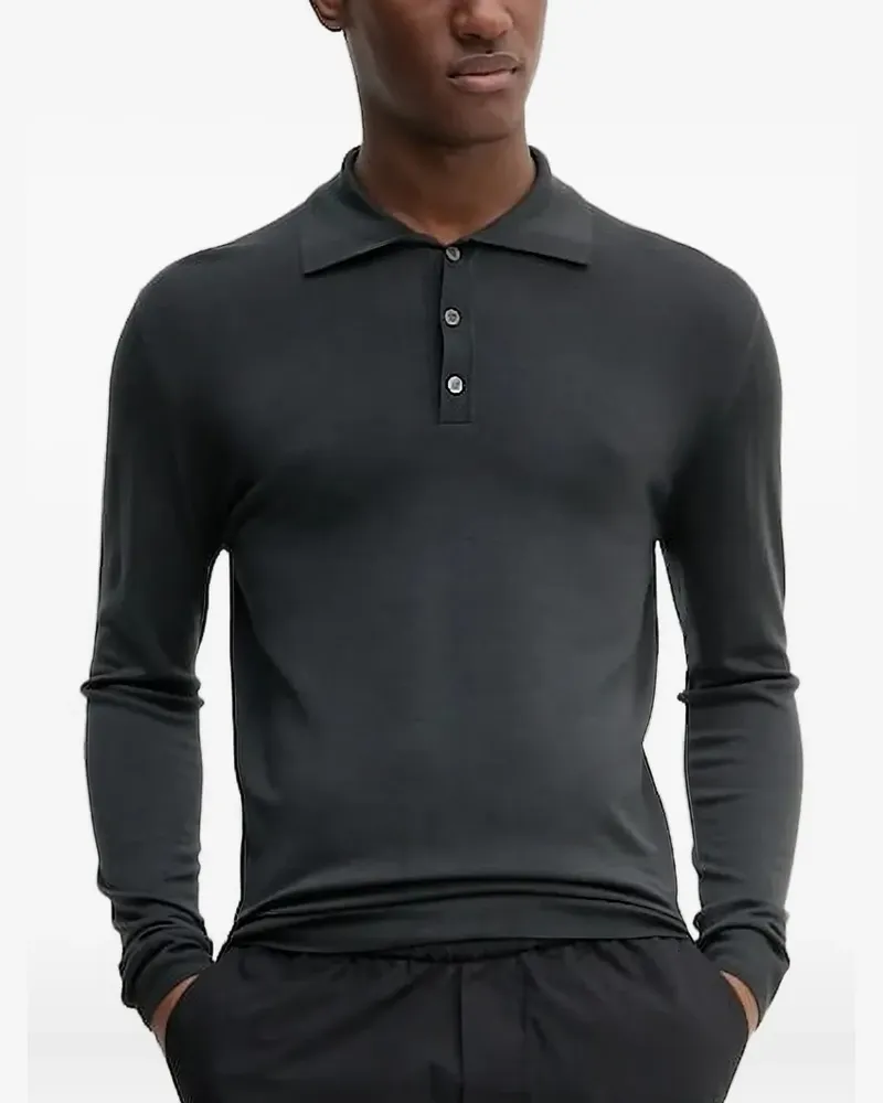 BARENA Langärmeliges Poloshirt - Grau Grau
